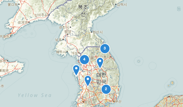 trail locations for South Korea