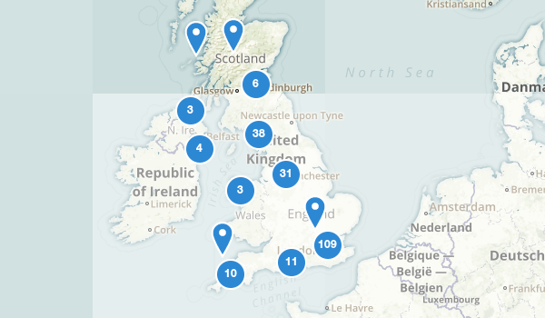 trail locations for United Kingdom