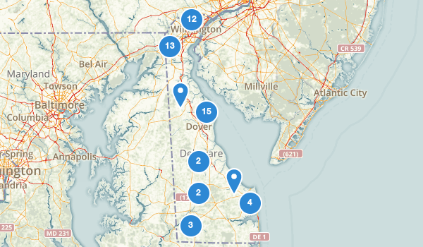 trail locations for Delaware