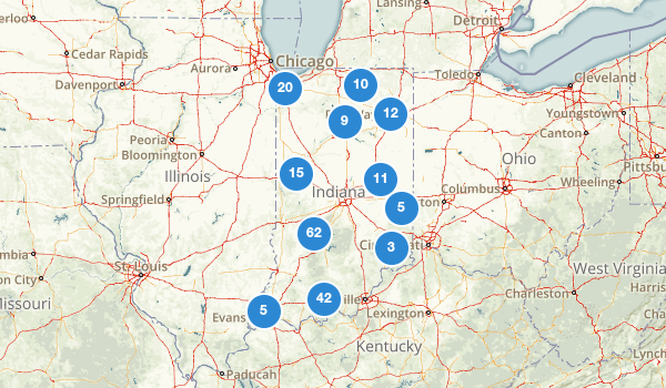 trail locations for Indiana