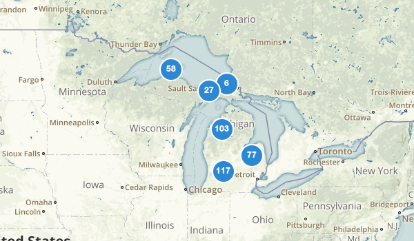 trail locations for Michigan