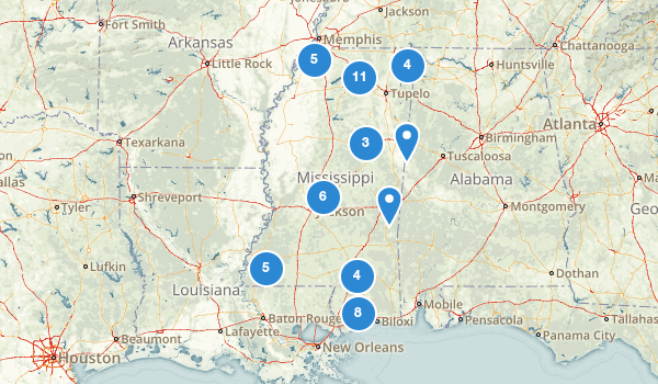 trail locations for Mississippi
