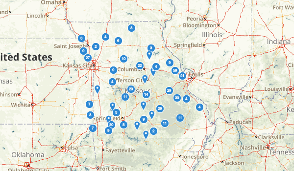 trail locations for Missouri