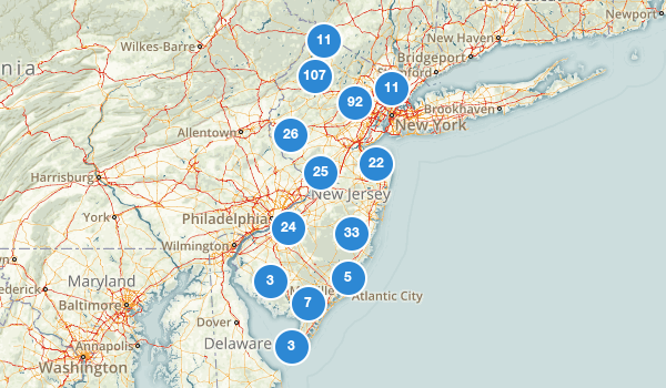trail locations for New Jersey