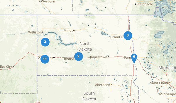 trail locations for North Dakota