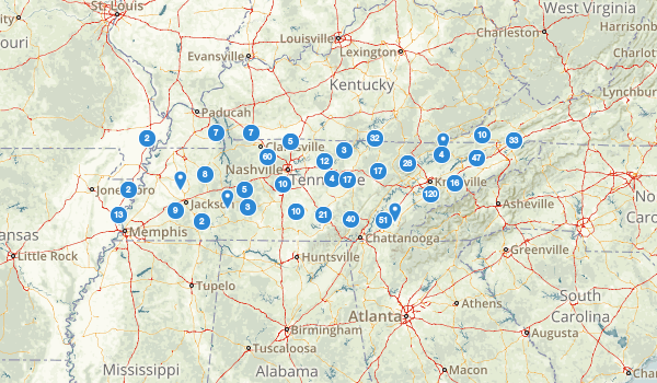 trail locations for Tennessee