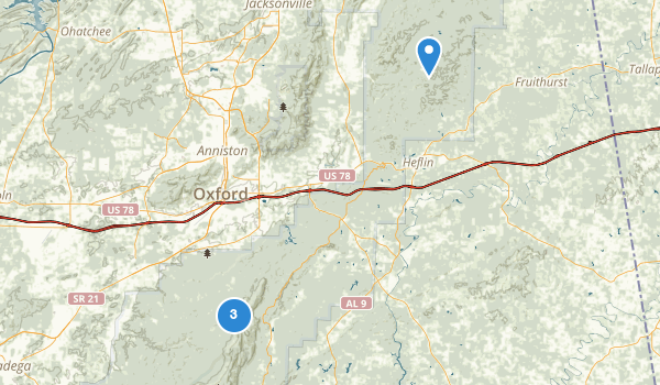 trail locations for Heflin, Alabama