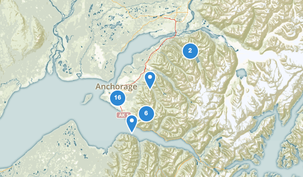 trail locations for Anchorage, Alaska