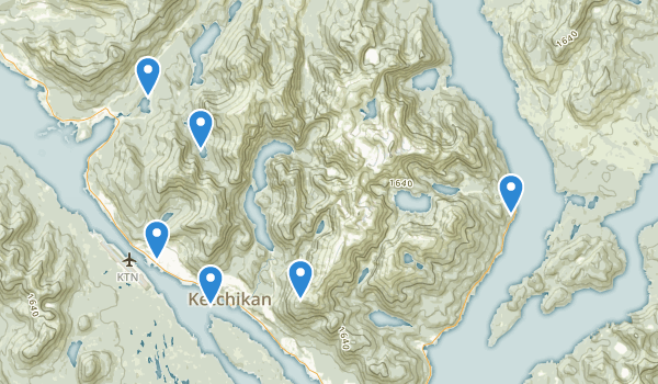 trail locations for Ketchikan, Alaska