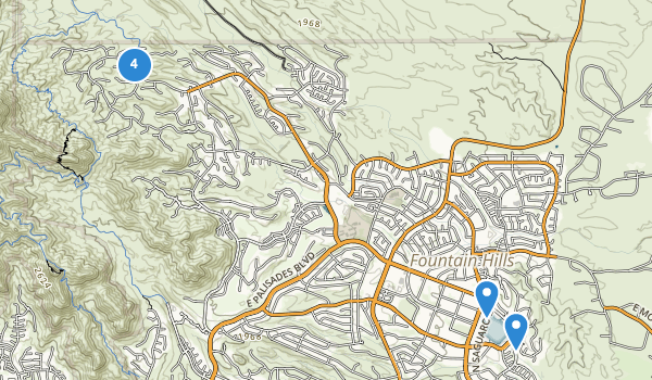 trail locations for Fountain Hills, Arizona
