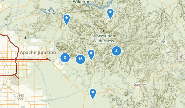 trail locations for Gold Canyon, Arizona