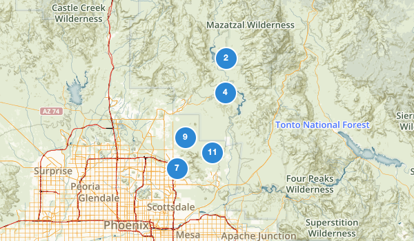 trail locations for Scottsdale, Arizona