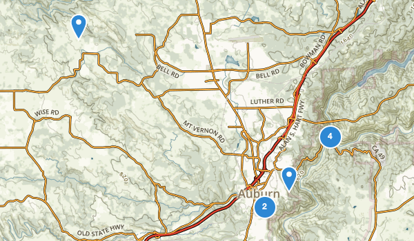 trail locations for Auburn, California