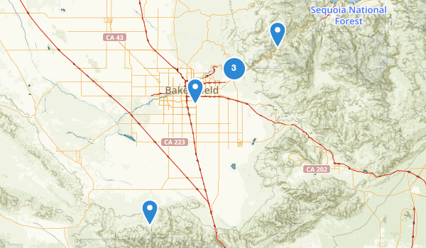 trail locations for Bakersfield, California
