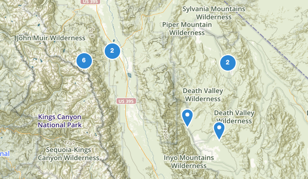 trail locations for Big Pine, California