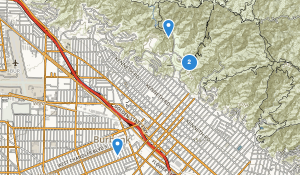 trail locations for Burbank, California