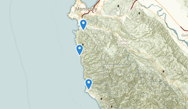trail locations for Carmel, California