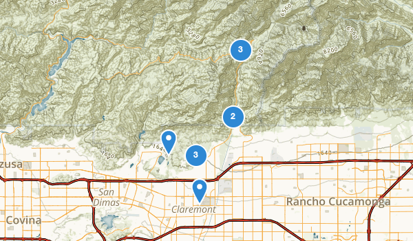 trail locations for Claremont, California