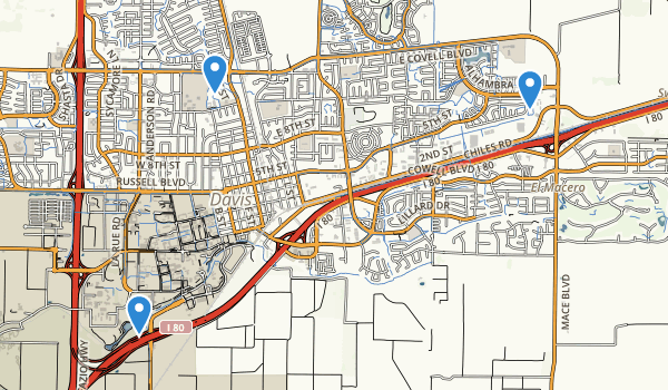 trail locations for Davis, California