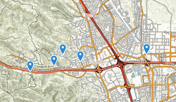trail locations for Dublin, California