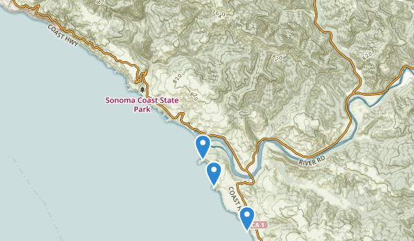trail locations for Duncans Mills, California