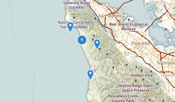 trail locations for Half Moon Bay, California