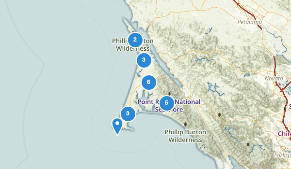 trail locations for Inverness, California