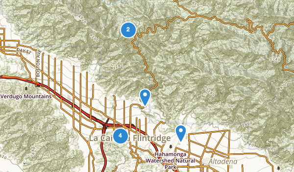 trail locations for La Canada Flintridge, California