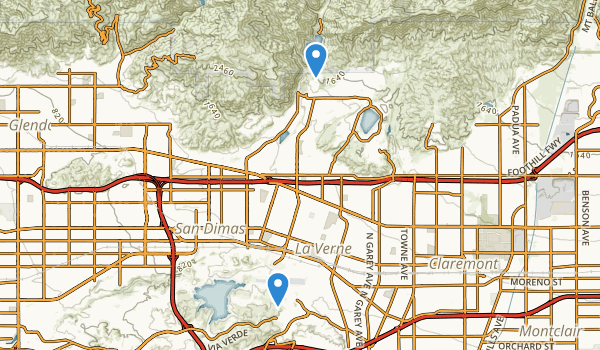trail locations for La Verne, California
