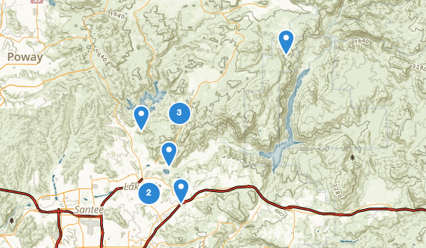 trail locations for Lakeside, California