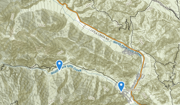 trail locations for Lytle Creek, California