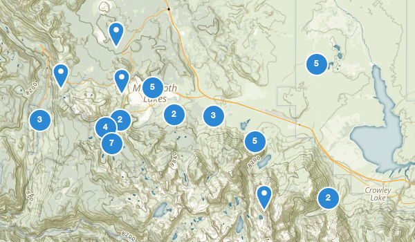 trail locations for Mammoth Lakes, California