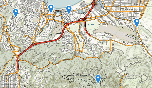 trail locations for Monterey, California
