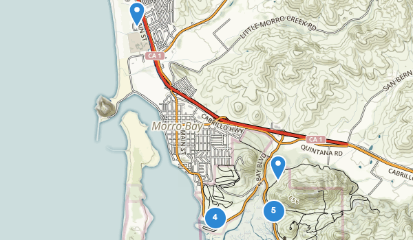 trail locations for Morro Bay, California