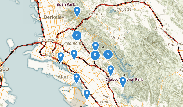 trail locations for Oakland, California
