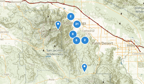 trail locations for Palm Springs, California