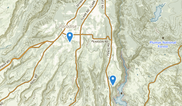 trail locations for Paradise, California
