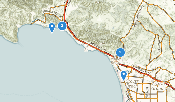 trail locations for Pismo Beach, California