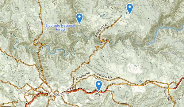 trail locations for Placerville, California