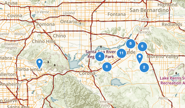 trail locations for Riverside, California