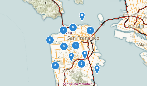 trail locations for San Francisco, California