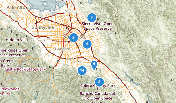 trail locations for San Jose, California