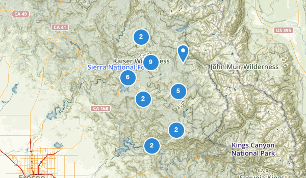 trail locations for Shaver Lake, California