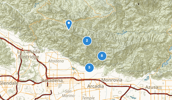 trail locations for Sierra Madre, California