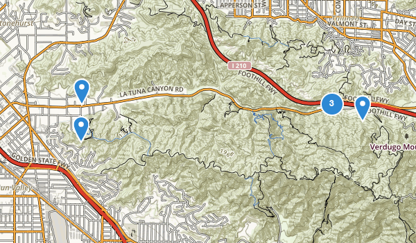 trail locations for Sun Valley, California
