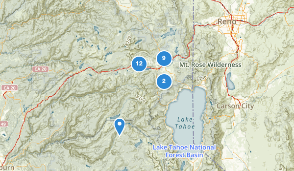 trail locations for Truckee, California