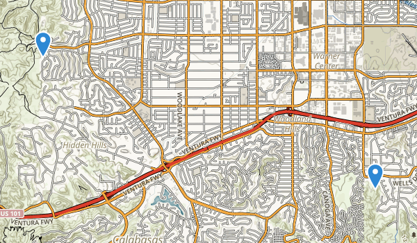 trail locations for Woodland Hills, California