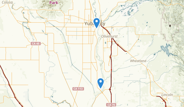 trail locations for Yuba City, California