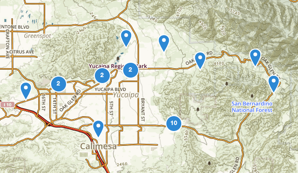 trail locations for Yucaipa, California
