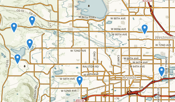 trail locations for Arvada, Colorado